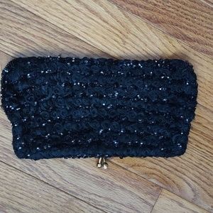 Vintage black formal clutch